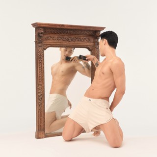 Beige Boxing Sleep Short/ BARE STUDIOS quần ngủ nam chất liệu vải Sen Lotus Jersey