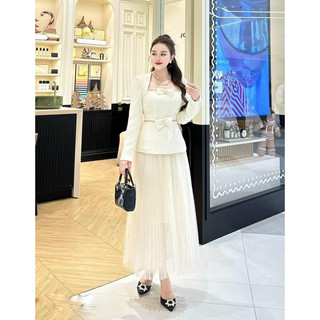 Sét áo dạ chân váy lưới