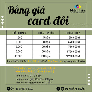 IN 1000 CARD ĐÔI