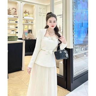 Sét áo dạ chân váy lưới