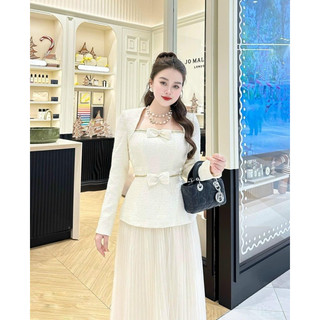Sét áo dạ chân váy lưới