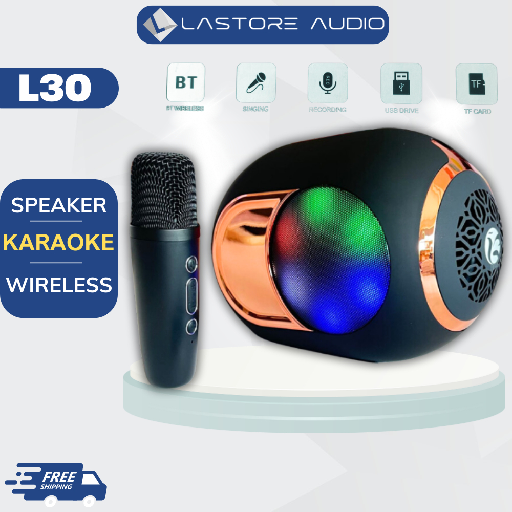 Loa Karaoke Bluetooth L30 (Mẫu Mới) Tặng Kèm Mic / Loa Xách Tay Mini Có Led RGB, Thiết Kế Độc Lạ, Bass Siêu Trầm