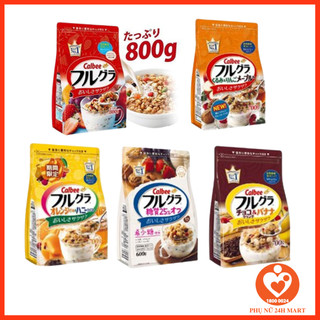 Ngũ cốc Calbee ăn kiêng giảm cân Nhật Bản gói đỏ 750gr với đủ vị mix hoa quả trái cây sữa chua dùng ăn sáng