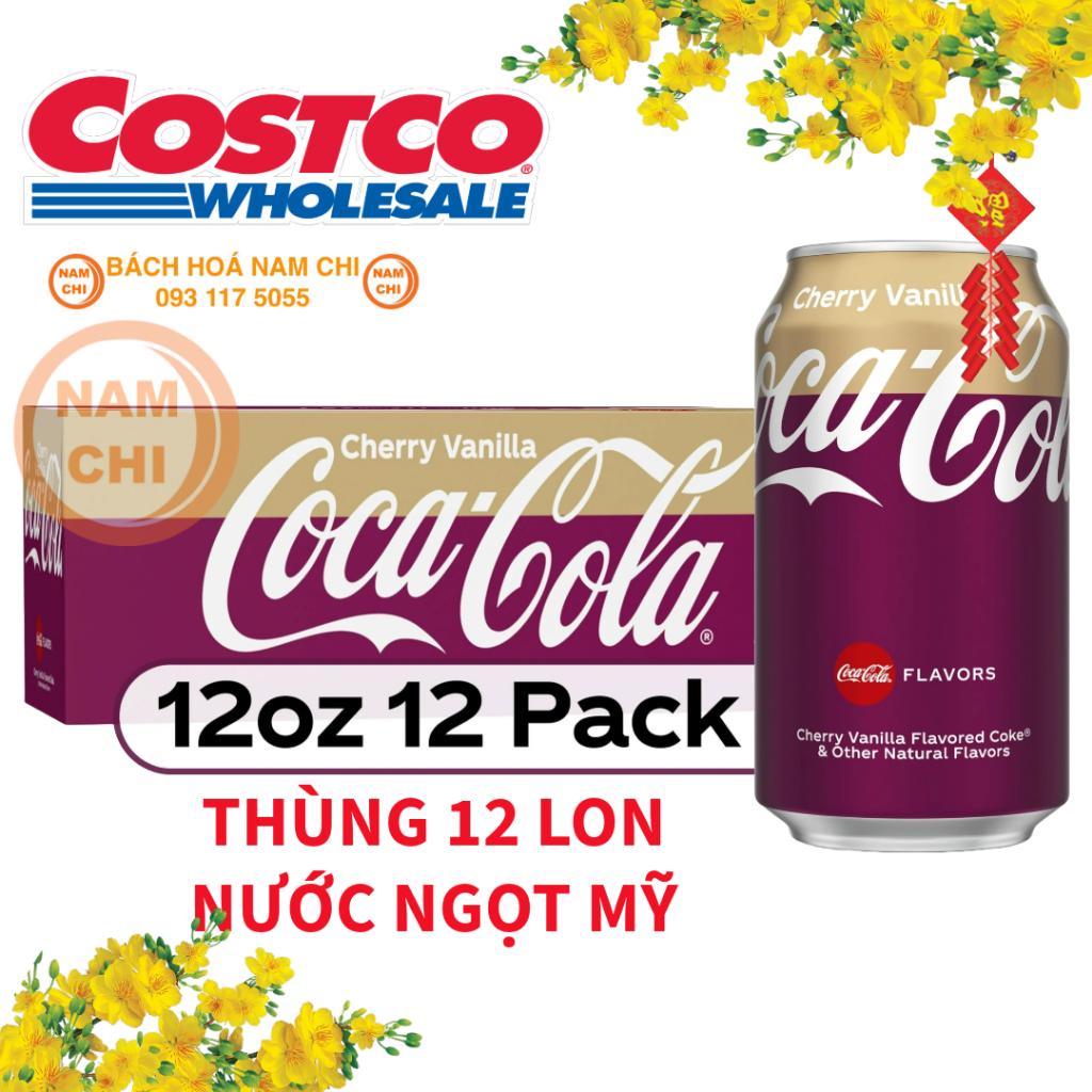 Nước Ngọt Mỹ Coca Cola Cherry Vanilla Lon 355ML Quà Tết Sang Trọng Sẵn Ship Hỏa Tốc