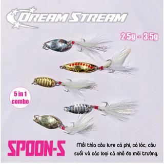  Mồi câu cá suối chày đất cá mương mồi thìa DREAMSTREAM SPOON - S chính hãng 