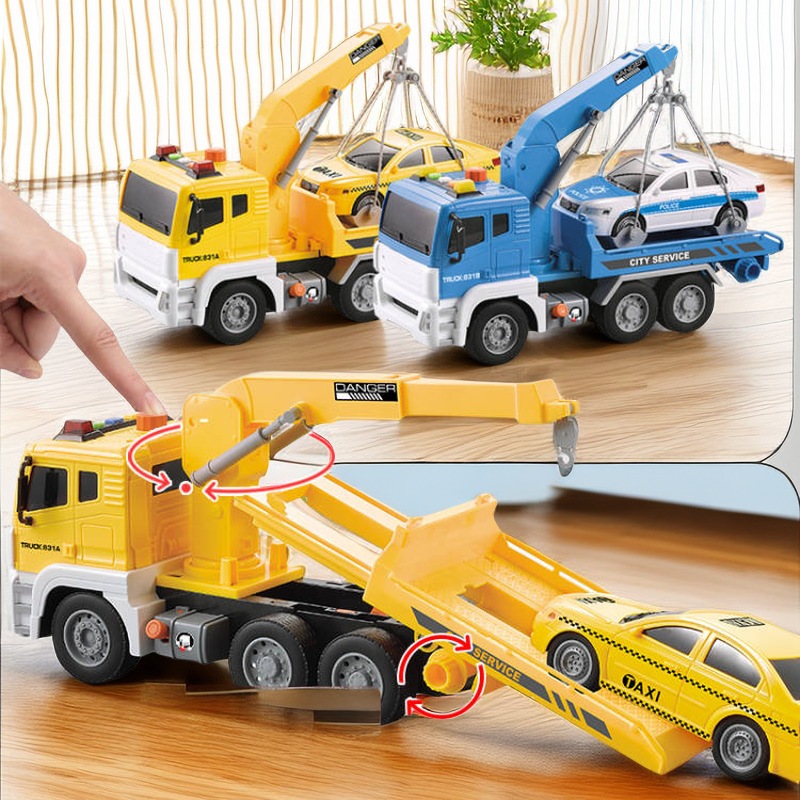 C13- Set đồ chơi xe cứu hộ cần cẩu đồ chơi ô tô cho bé trai, đồ chơi trẻ em, quà tặng sinh nhật cho bé. A1