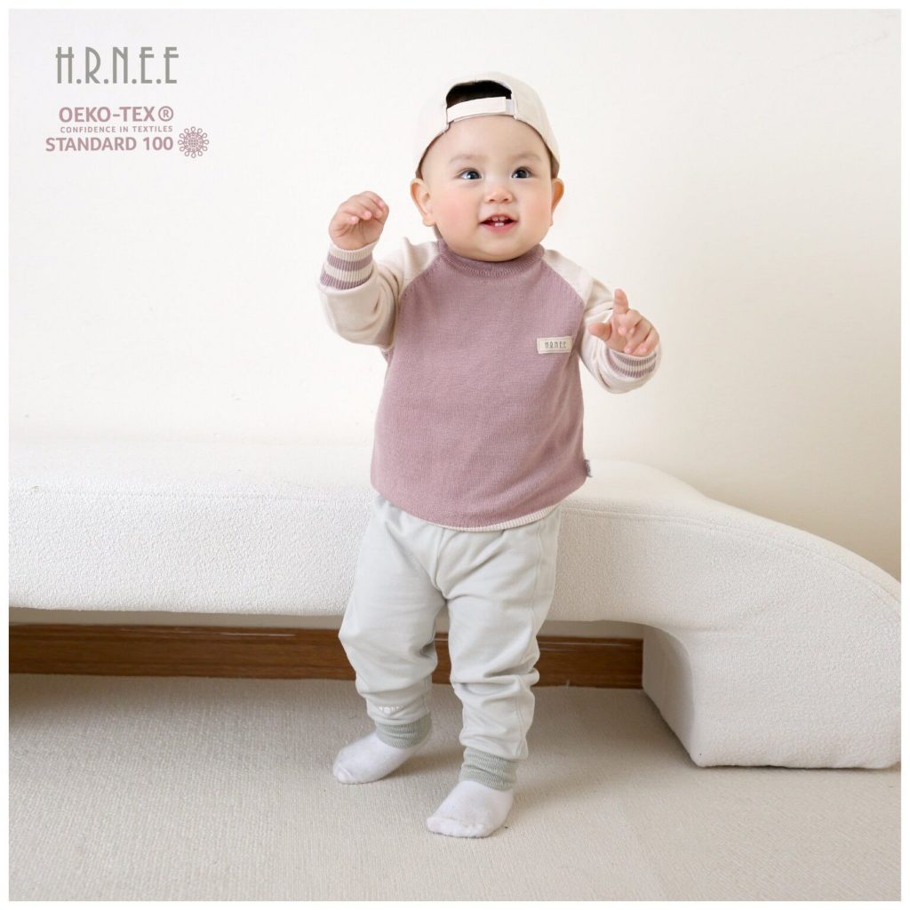 (Hà Nội - Hàng chính hãng) Áo len chui đầu cho bé trai/bé gái sportive HRNEE 3 màu xanh, hồng, nâu camel