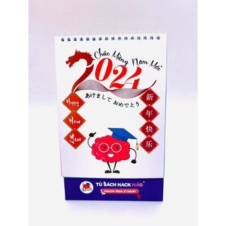 Lịch để bàn tủ sách hack não 2024