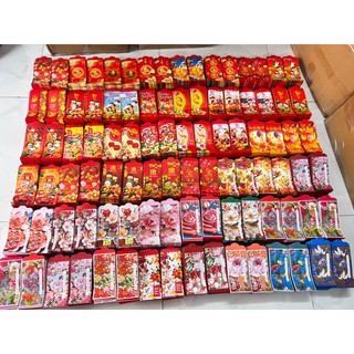 Combo 100 Lì Xì Truyền Thống Mix Đủ Hình Màu Đỏ Giấy C150 Sắc Nét Siêu Đẹp