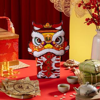   SET QUÀ BIẾU TẶNG  Hộp thịt heo nướng bakkwa lân sư tọa điềm lành Hock Wong 