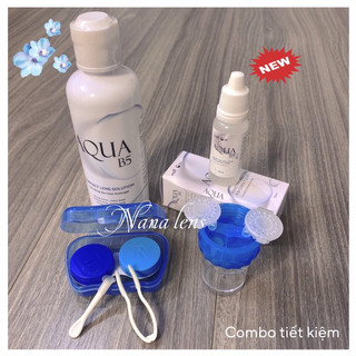 Combo tiết kiệm: Nước ngâm lens+ nước nhỏ mắt + cốc rửa+ khay gương dụng cụ đeo
