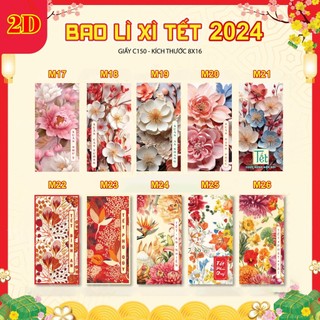 Combo 10 Bao Lì Xì Tết 2024 Giấy Dày C150 Nhiều Mẫu Rồng Siêu Đẹp