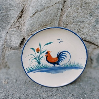 🥰Set 2 Dĩa Đại 25cm Gốm Đá Xưa Cao Cấp 😋 Họa Tiết 🐓CON GÀ TRỐNG 🐓💥