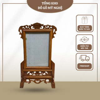 Khung ảnh thờ đơn chất liệu gỗ hương đá mẫu trơn, kích thước 50x52 cm, đồ dùng phòng thờ