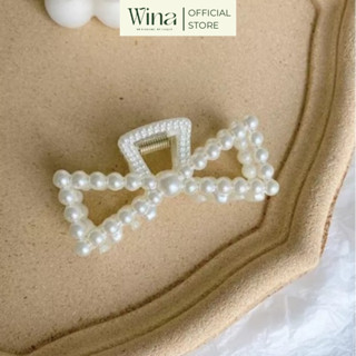Kẹp Tóc Hình Nơ Ngọc Trai WINA Phong Cách Hàn Quốc K10