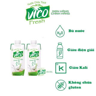 Combo 2 hộp nước dừa tươi acp vico fresh 330ml - vị xiêm