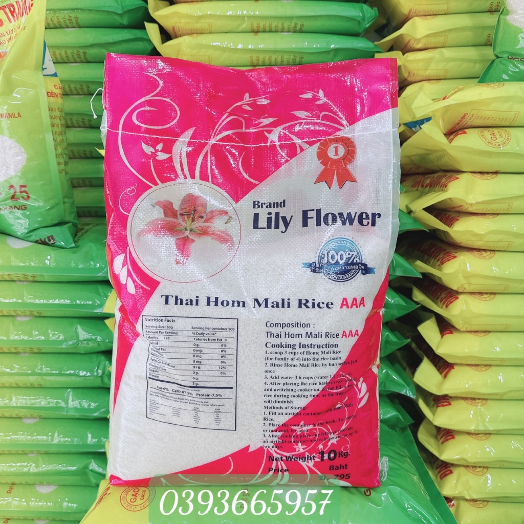 Gạo Thái Nhập Hoa Ly bao 10kg Cơm Trắng Dẻo Cơm Mềm | BigBuy360 - bigbuy360.vn