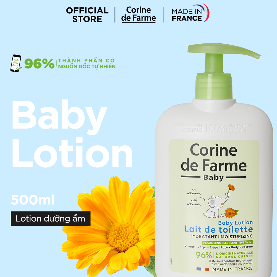 Lotion cho bé Corine de Farme Baby Lotion 500ml