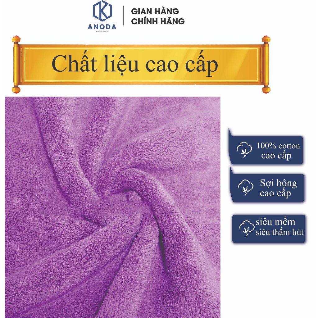 3 Cái Khăn 40x80cm 100% Cotton Cao Cấp Anoda Màu Hồng Nhạt