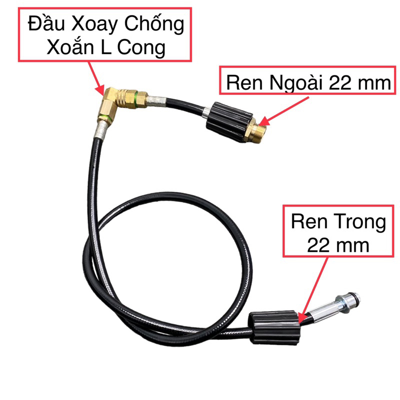  Bộ dây dẫn trong bộ rulo quấn dây rửa xe máy gia đình chống xoắn cong L và xoắn thẳng 
