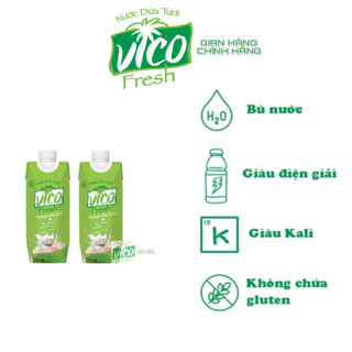 Combo 2 hộp nước dừa tươi acp vico fresh 330ml - vị dừa dứa