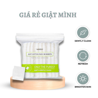 Bông tẩy trang miniso 180 miếng chính hãng