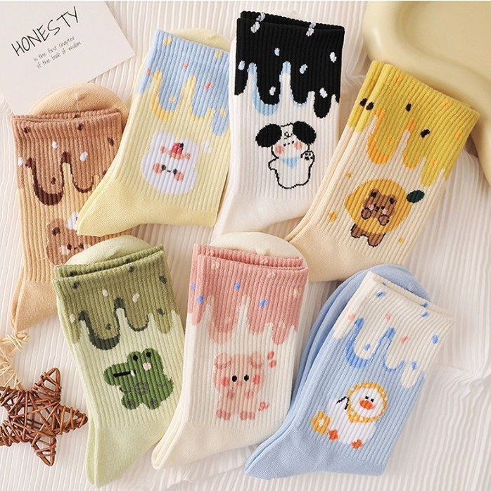 Set 5 đôi tất nữ hoạ tiết hoạt hình ngộ nghĩnh LILA TTHUCUNG14