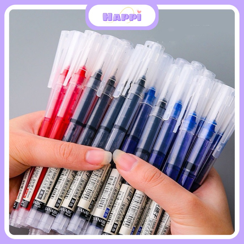 Set 10 Bút mực nước ngòi kim nét 0.5mm HAPPI bút viết mực nhiều màu phong cách tối giản Muji