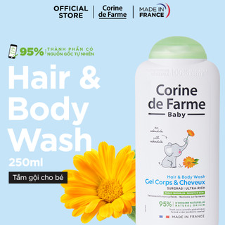 Gel gội và tắm cho bé Corine de Farme Hair & Body Wash 250ml