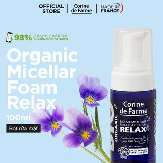 Sữa rửa mặt tạo bọt mi-xel hữu cơ Corine de Farme Organic Micellar Foam Relax 100ml