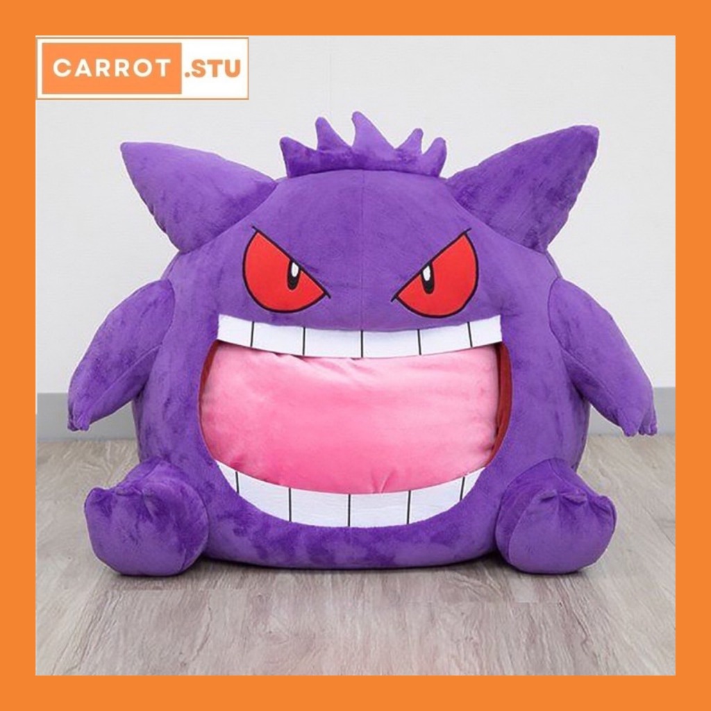 [HÀNG CÓ SẴN] Bộ Chăn Gối Ngủ Nhồi Bông Hình Pokemon Gengar 2in1 Thiết Kế Độc Lạ Dùng Văn Phòng, Quà