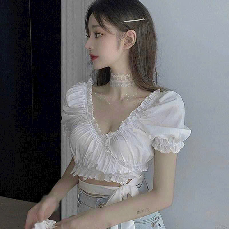 Áo crotop thắt eo