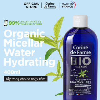 Nước tẩy trang Corine de Farme Organic Micellar Water Hydrating 400ml