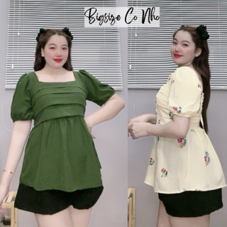 Set đồ bộ bigsize nữ quần short eo co giãn và áo baby doll cute nhiều màu sắc mùa hè mặc mát đi biển 58-95kg SET55