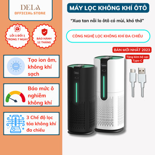 Máy lọc không khí ô tô-phòng mini deladep, lọc ion âm bộ lọc than hoạt tính loại bỏ mùi hôi khói lkk02