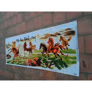 Tranh thêu thành phẩm ngựa Mã đáo thành công TP.222572-150x64cm-đã thêu