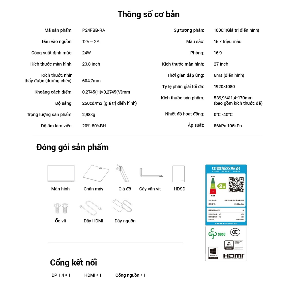 Màn Hình Máy Tính PC Xiaomi Redmi Monitor A24 23.8inch Phiên Bản Mới / A27 27inch  [Hàng Chính Hãng -Bảo Hành 12 tháng] | BigBuy360 - bigbuy360.vn