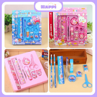 Bộ dụng cụ học tập cho bé 9 món Bộ đồ dùng học tập 9 món cho học sinh tiểu học cực dễ thương HAPPI