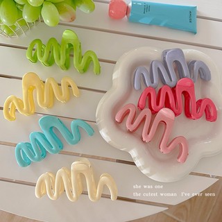 Kẹp Tóc Hình Gợn Sóng Màu Kẹo Tạo Kiểu Thời Trang Cho Nữ Phong Cách Hàn Quốc