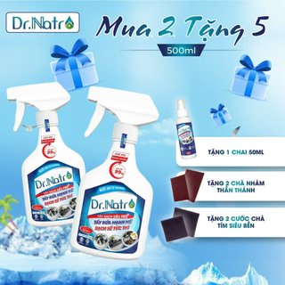 2 Siêu Tẩy Đa Năng Dr.Natro 500 ml Tặng 1 chai tẩy đa năng 50ml + 2 miếng xốp chà nhám thần thánh + 2 miếng cước tím chà