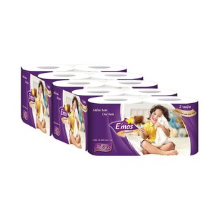 Giấy vệ sinh EMos Premium tím 2 lớp lốc 10 Cuộn