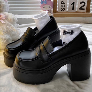  Giày LOLITA đế cao 9p oxford LOAFER  lười Nữ Da Bóng, Da Lì ulzzang phong cách Hàn quốc mary cá tính năng động