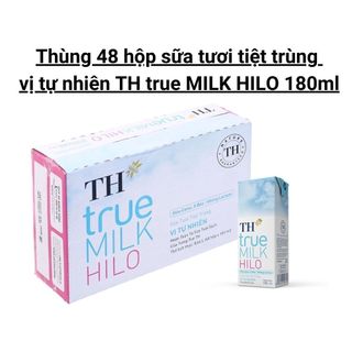 Thùng 48 hộp sữa tươi tiệt trùng vị tự nhiên th true milk hilo 180ml