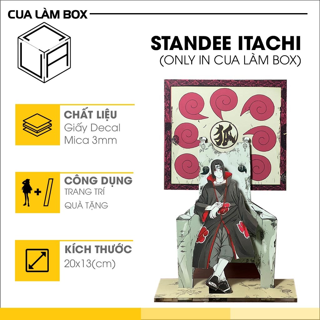 Standee Tượng Anime Manga bằng Mica Itachi Uchiha - Akatsuki From - Naruto shippuden