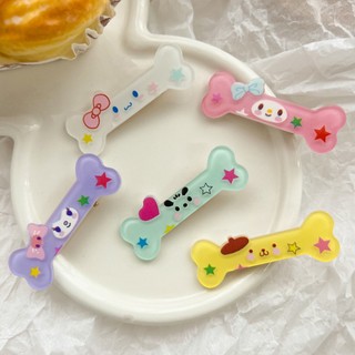 Kẹp Tóc Mái Hình Khúc Xương Nhân Vật Hoạt Hình Kuromi Cinamoroll Melody Sanrio Dễ Thương Cute