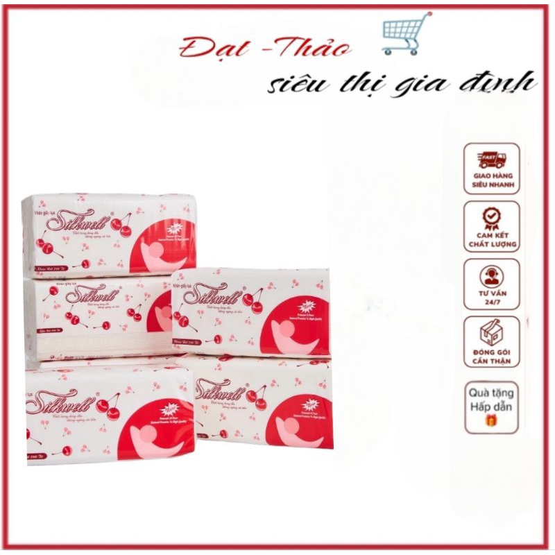 Giấy ăn rút lụa Silkwell bịch 280 Tờ