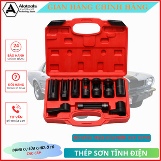 Bộ khẩu tháo cảm biến oxy 10 món Alotools,Dụng cụ sửa chữa ô tô cao cấp