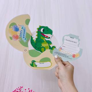 Sỉ thiệp sinh nhật thôi nôi - chủ đề Khủng Long