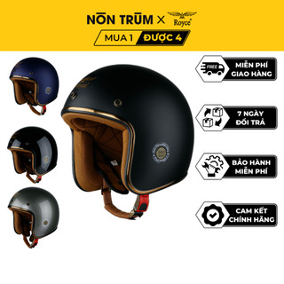 Mũ bảo hiểm 3/4 Royce Xh15 có lớp lót tháo lắp dễ dàng đi xe máy cho nam và nữ tại Nón Trùm