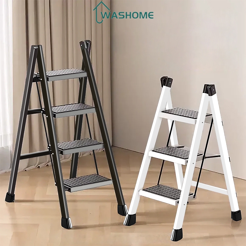WASHOME Thang Gấp Thang Chữ A Gấp Gọn, 2-5 Bậc Thang Gấp Gọn Thông Minh Thang Mini Gấp Gọn